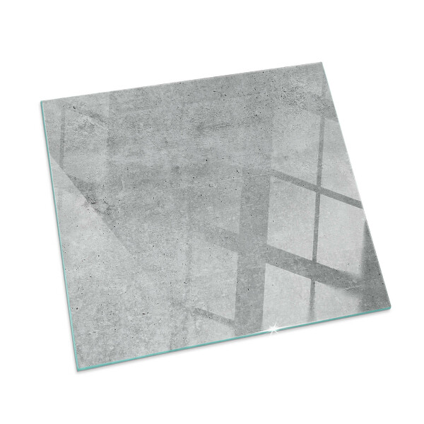 Plaque verre rectangulaire cheminée motif en béton brut