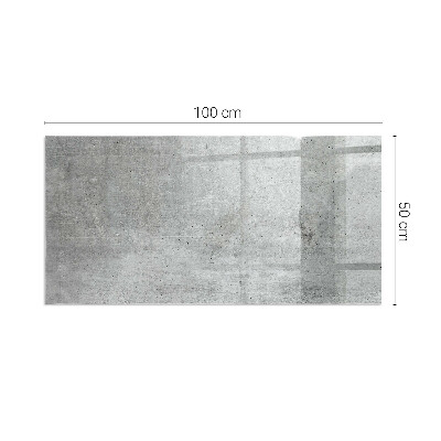 Plaque verre rectangulaire cheminée motif en béton brut