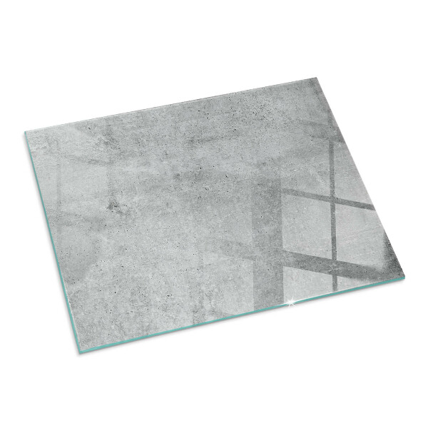 Plaque verre rectangulaire cheminée motif en béton brut