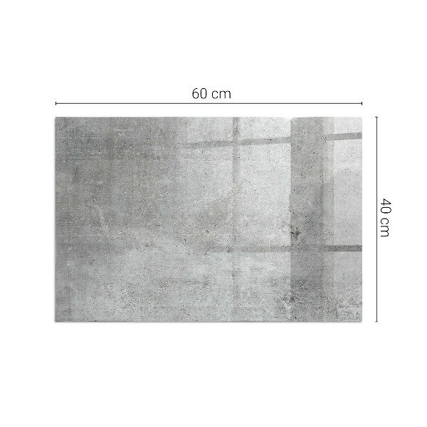 Plaque verre rectangulaire cheminée motif en béton brut