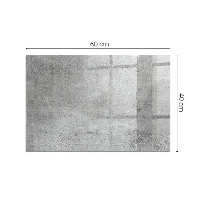 Plaque verre rectangulaire cheminée motif en béton brut