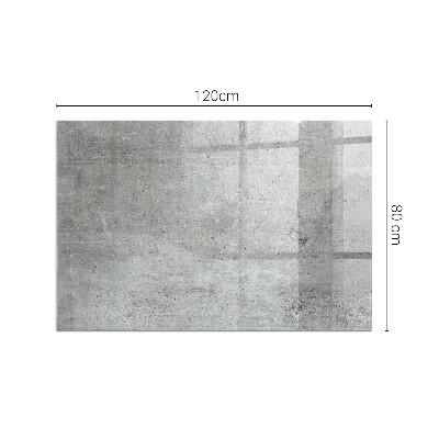 Plaque verre rectangulaire cheminée motif en béton brut