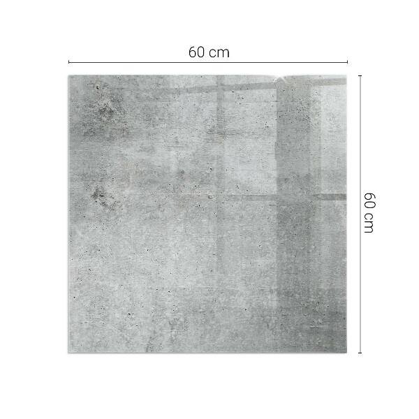 Plaque verre rectangulaire cheminée motif en béton brut