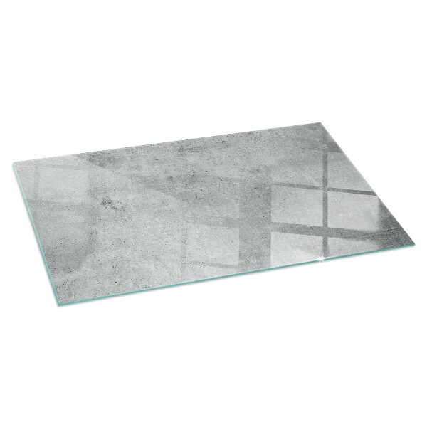 Plaque verre rectangulaire cheminée motif en béton brut