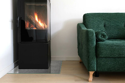 Plaque verre rectangulaire cheminée motif en béton brut