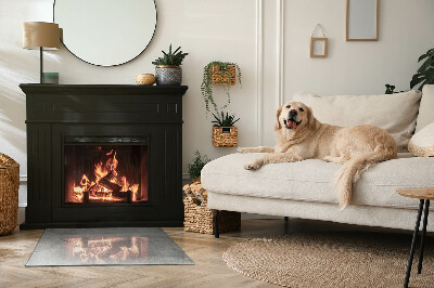 Plaque verre rectangulaire cheminée motif en béton brut