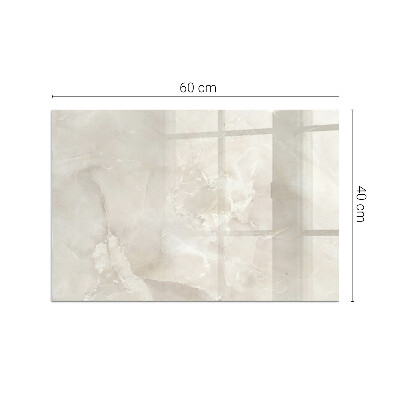 Plaque rectangulaire en verre pour poêle motif organique en marbre