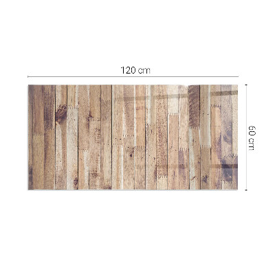 Plaque verre rectangulaire cheminée Motif en bois à disposition géométrique