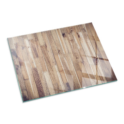 Plaque verre rectangulaire cheminée Motif en bois à disposition géométrique