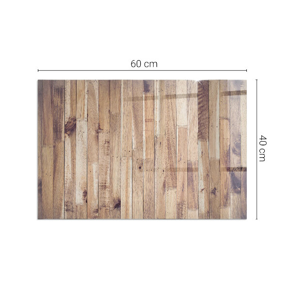 Plaque verre rectangulaire cheminée Motif en bois à disposition géométrique