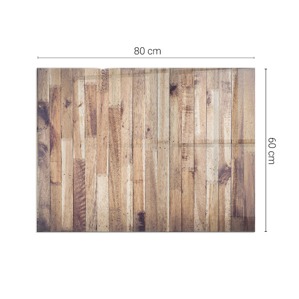 Plaque verre rectangulaire cheminée Motif en bois à disposition géométrique