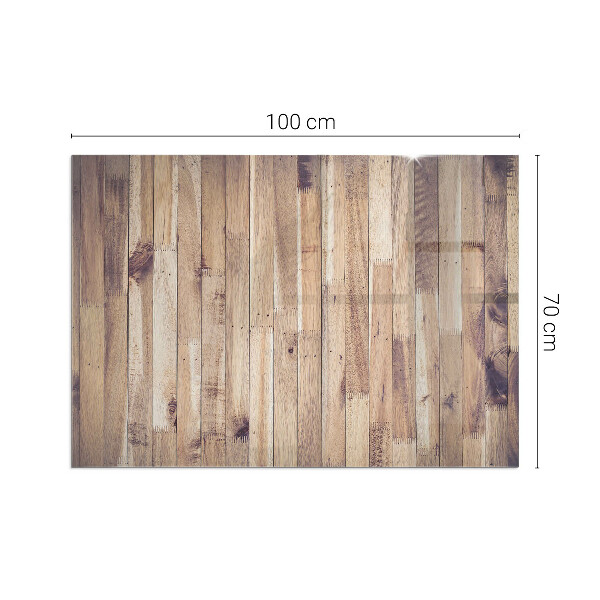 Plaque verre rectangulaire cheminée Motif en bois à disposition géométrique