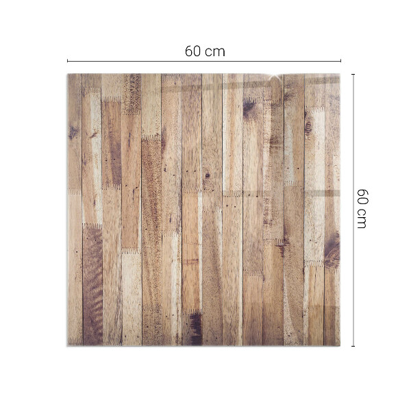 Plaque verre rectangulaire cheminée Motif en bois à disposition géométrique