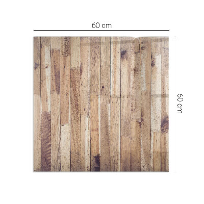 Plaque verre rectangulaire cheminée Motif en bois à disposition géométrique