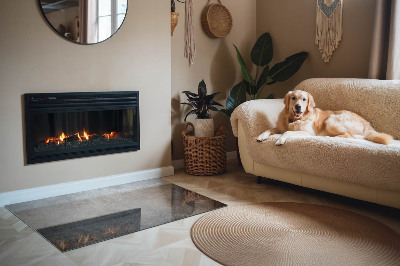 Plaque rectangulaire en verre pour poêle Modèle de structure brute