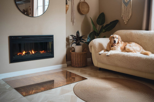 Plaque de sol rectangulaire en verre Traces de rouille sur une surface métallique