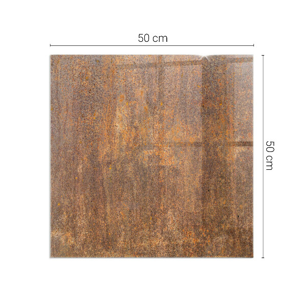 Plaque de sol rectangulaire en verre Traces de rouille sur une surface métallique