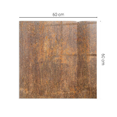 Plaque de sol rectangulaire en verre Traces de rouille sur une surface métallique