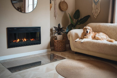 Plaque rectangulaire en verre pour poêle Motif abstrait aux textures variées