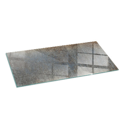 Plaque rectangulaire en verre pour poêle Motif abstrait aux textures variées