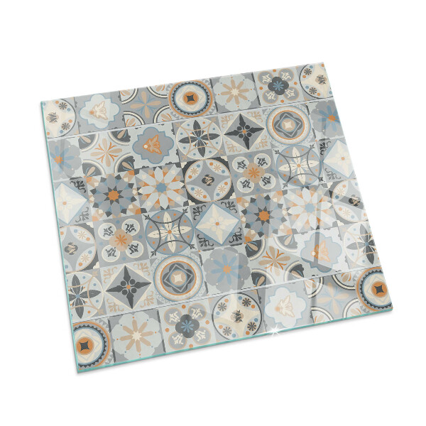 Plaque de sol rectangulaire en verre Motifs de mosaïque en formes carrelées