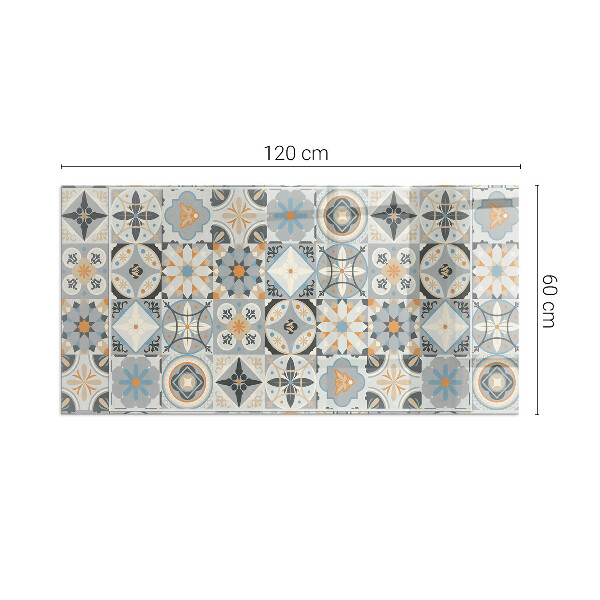 Plaque de sol rectangulaire en verre Motifs de mosaïque en formes carrelées