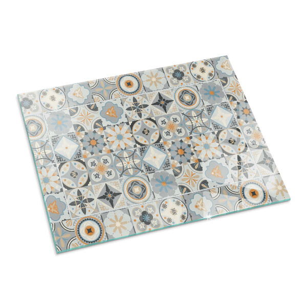 Plaque de sol rectangulaire en verre Motifs de mosaïque en formes carrelées