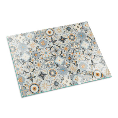 Plaque de sol rectangulaire en verre Motifs de mosaïque en formes carrelées