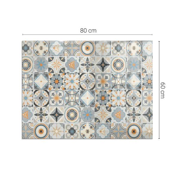 Plaque de sol rectangulaire en verre Motifs de mosaïque en formes carrelées