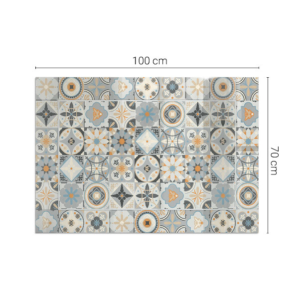 Plaque de sol rectangulaire en verre Motifs de mosaïque en formes carrelées