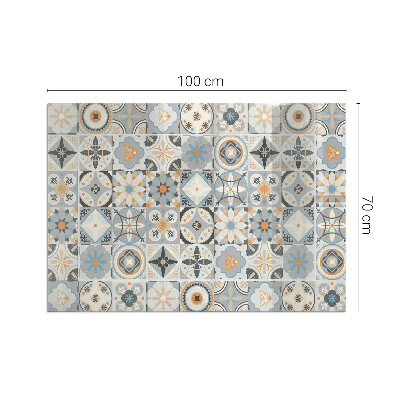 Plaque de sol rectangulaire en verre Motifs de mosaïque en formes carrelées