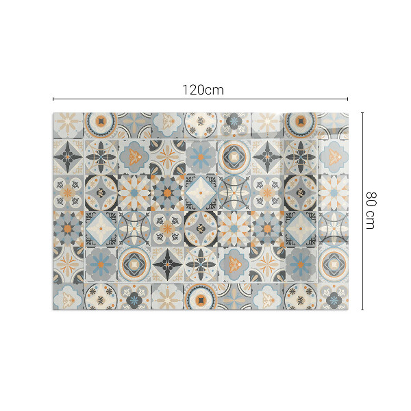 Plaque de sol rectangulaire en verre Motifs de mosaïque en formes carrelées
