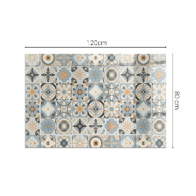 Plaque de sol rectangulaire en verre Motifs de mosaïque en formes carrelées