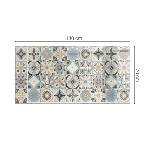 Plaque de sol rectangulaire en verre Motifs de mosaïque en formes carrelées