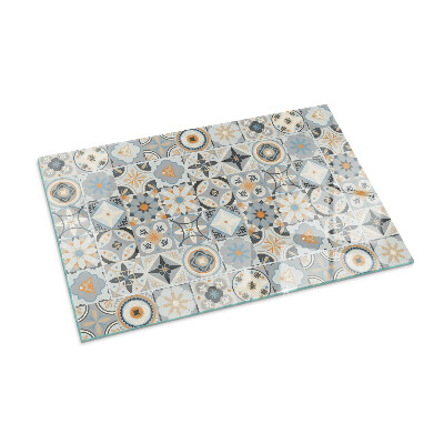 Plaque de sol rectangulaire en verre Motifs de mosaïque en formes carrelées