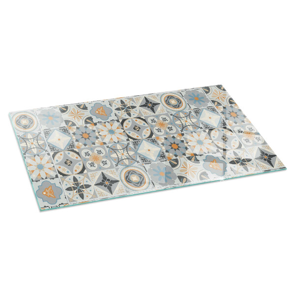 Plaque de sol rectangulaire en verre Motifs de mosaïque en formes carrelées