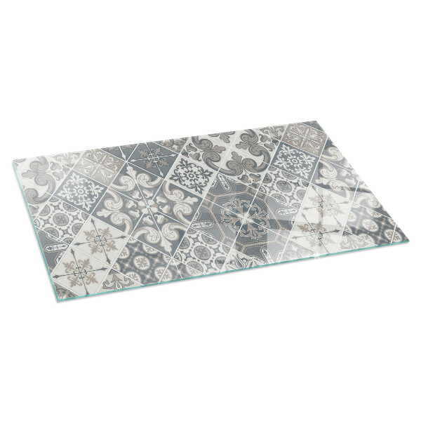 Plaque verre rectangulaire cheminée Agencement des décorations en mosaïque