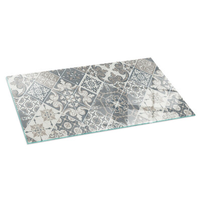 Plaque verre rectangulaire cheminée Agencement des décorations en mosaïque