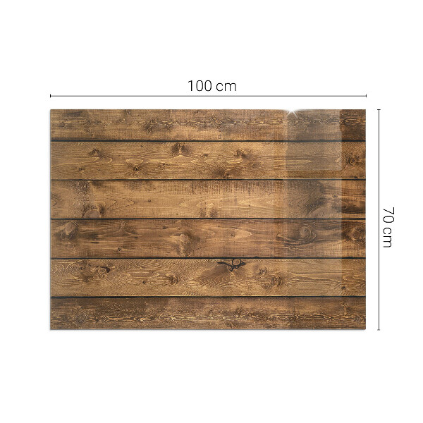 Plaque de sol rectangulaire en verre grain de bois naturel