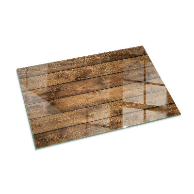 Plaque de sol rectangulaire en verre grain de bois naturel