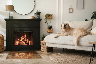 Plaque de sol rectangulaire en verre grain de bois naturel