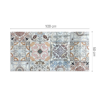 Plaque verre rectangulaire cheminée Motifs de mosaïque en carreaux