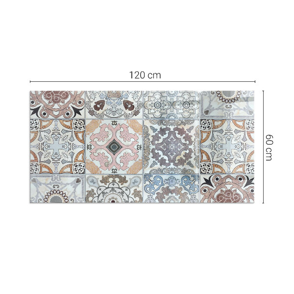 Plaque verre rectangulaire cheminée Motifs de mosaïque en carreaux