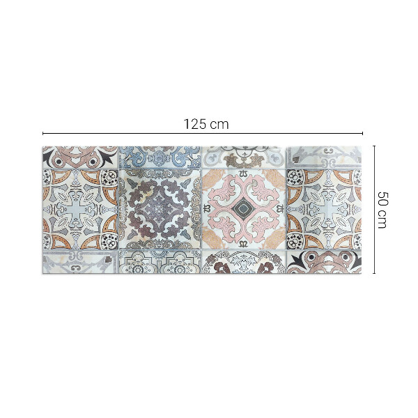Plaque verre rectangulaire cheminée Motifs de mosaïque en carreaux
