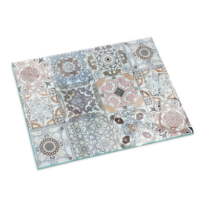 Plaque verre rectangulaire cheminée Motifs de mosaïque en carreaux