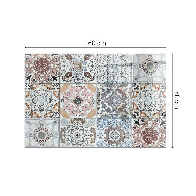Plaque verre rectangulaire cheminée Motifs de mosaïque en carreaux