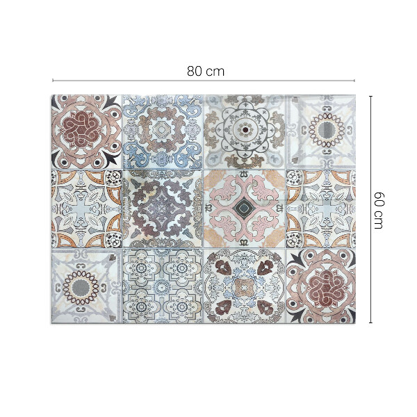 Plaque verre rectangulaire cheminée Motifs de mosaïque en carreaux