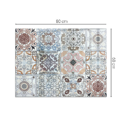 Plaque verre rectangulaire cheminée Motifs de mosaïque en carreaux