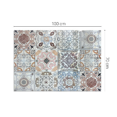Plaque verre rectangulaire cheminée Motifs de mosaïque en carreaux