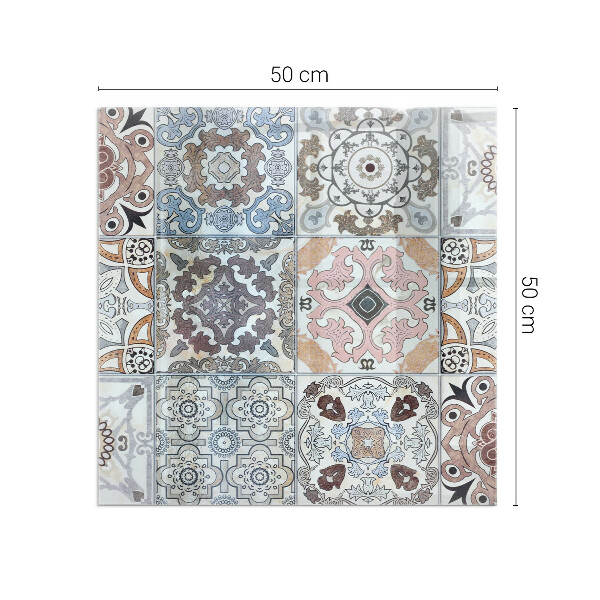 Plaque verre rectangulaire cheminée Motifs de mosaïque en carreaux